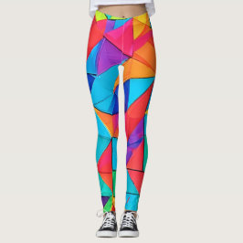 Lebhafte geometrische Farbblöcke Kunst Leggings