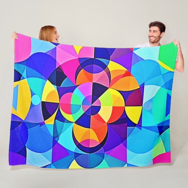 Lebhafte geometrische Joy Fleecedecke (Beispiel)