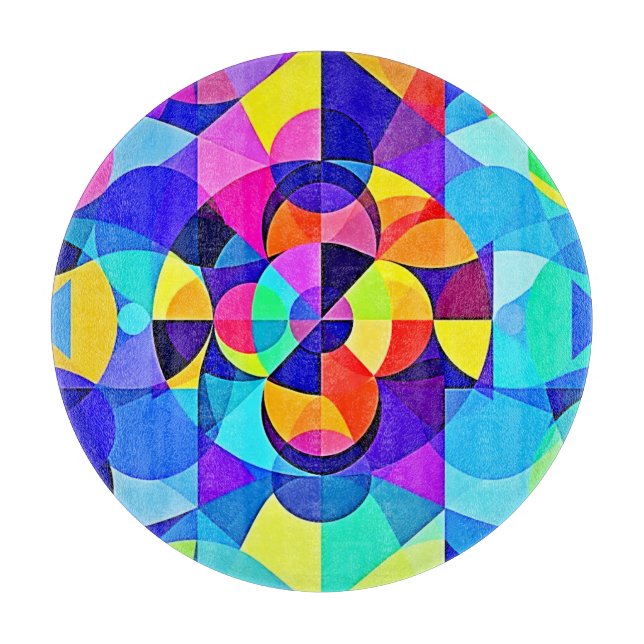 Lebhafte geometrische Joy Schneidebrett (Vorderseite)