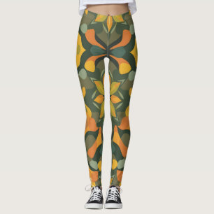 Lebhafte geometrische Leggings - farbenfrohe Bio G