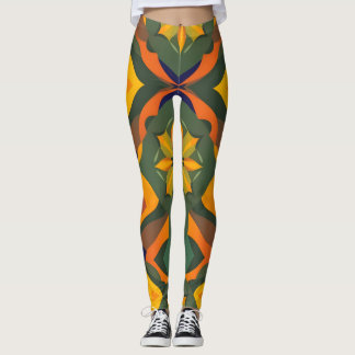 Lebhafte geometrische Leggings - Farbwiederholung