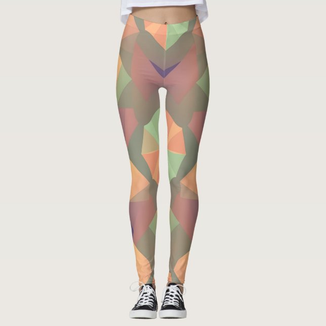 Lebhafte geometrische Leggings - künstlerisch naht (Vorderseite)