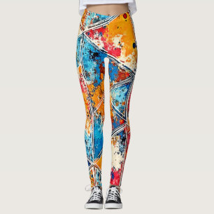 Lebhafte geometrische Splash Art Leggings