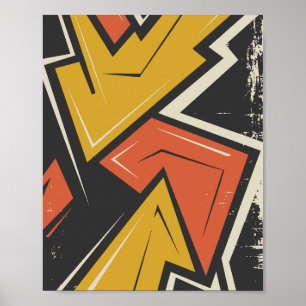 Lebhafte geometrische Street Art Poster