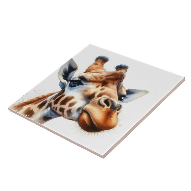 Lebhafte Giraffe Wasserfarben Kunst, Dichtung und  Fliese (Seite)