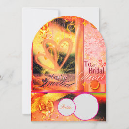 Lebhafte Gold Bridal Dusche Einladung