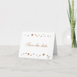 Lebhafte Gold Stars Save the Date Mitteilungskarte