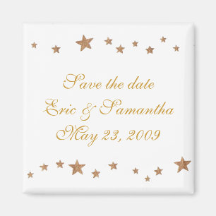 Lebhafte Goldstars, Save the Date Hochzeitsmagnete Magnet