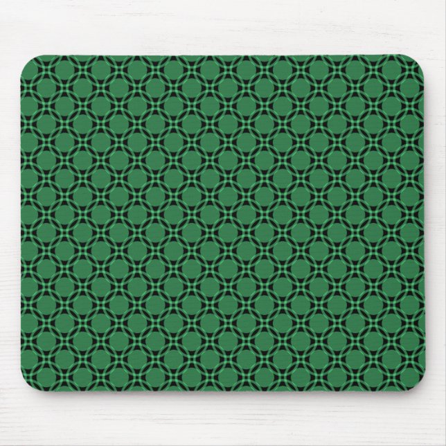 Lebhafte grüne Funky Circles Mousepad (Vorne)