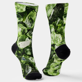Lebhafte, grüne Kristallfelsen abstrakt cool Socken