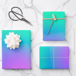 Lebhafte grüne Lila Abstrakte Einhornglätte  Geschenkpapier Set