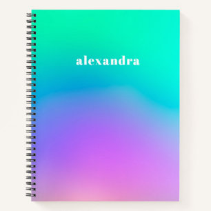 Lebhafte grüne Lila Abstrakte Einhornglätte Notizbuch