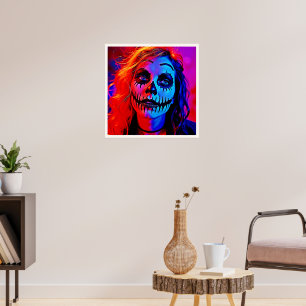 Lebhafte Halloween Makeup Art Poster