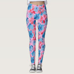 Lebhafte, handbemalte Blume Design Red Blue Leggings<br><div class="desc">Mit diesen kühlen, blumigen Rot- & Blautönen-Leggings mit handbemalten Rot- und Blütenblumen, rosa Herzen und spielerischen Punkten auf einem knusprigen, weißen Hintergrund. Diese Leggings sind für Komfort und Stil konzipiert und eignen sich perfekt zum Trainieren, für lässige Ausflüge oder für eine kühne Touch im Schrank. Das lebendige, künstlerische Muster macht...</div>