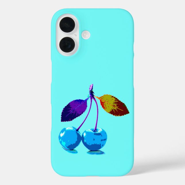 Lebhafte hellblaue Kirschen Case-Mate iPhone Hülle (Rückseite)