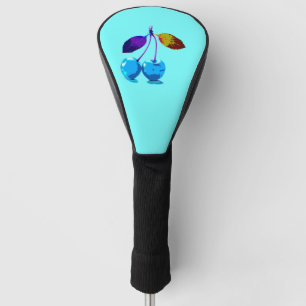 Lebhafte hellblaue Kirschen Pop Art Golf Headcover