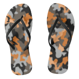 Lebhafte, helle, gelb-braune Camouflage Flip Flops
