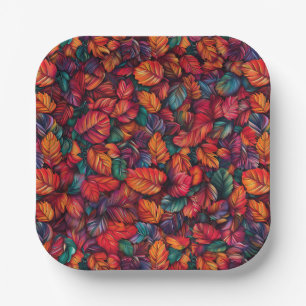 Lebhafte Herbstlaub Pappteller