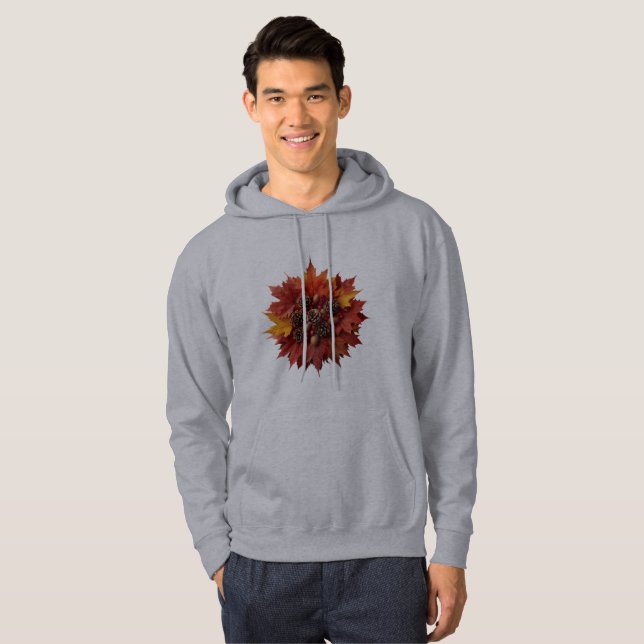 Lebhafte Herbstleaves & Pinecones | Cosy Fall Art Hoodie (Vorne ganz)