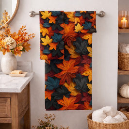 Lebhafte Herbstverläufe - ein Ausbruch von Herbstf Badhandtuch Set