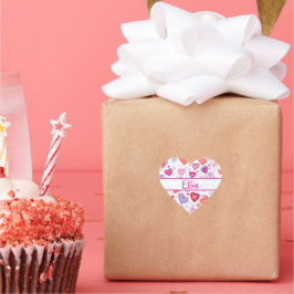 Lebhafte Herzen | Farblich | Benutzerdefiniert nac Herz-Aufkleber