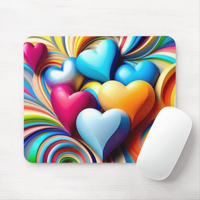 Lebhafte Herzen Mousepad (Mit Mouse)