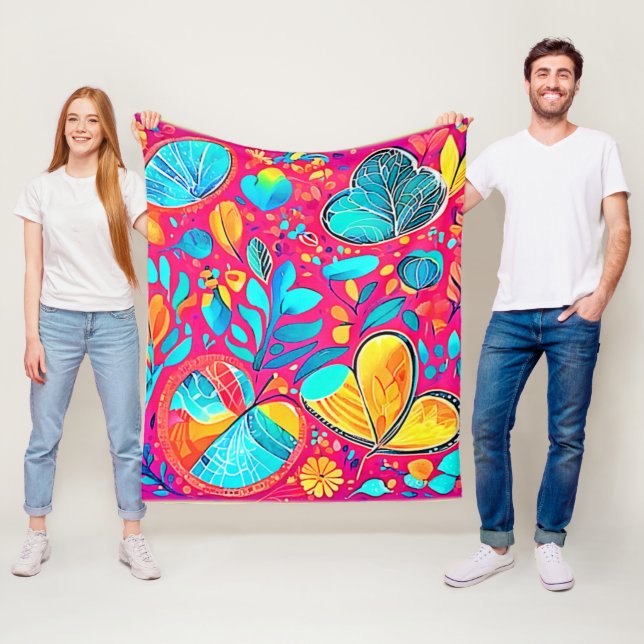 Lebhafte Herzkultur Fleecedecke (Beispiel)