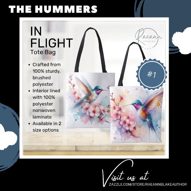 Lebhafte Hummingvögel im Flug Tote Beutel (Von Creator hochgeladen)