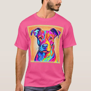 Lebhafte Hundekunst: farbenfrohe Malerei T-Shirt