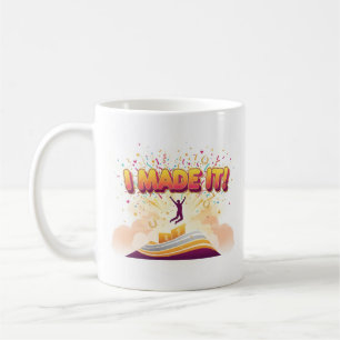 Lebhafte "Ich habe es geschafft!" Meilenstein-Erfo Kaffeetasse