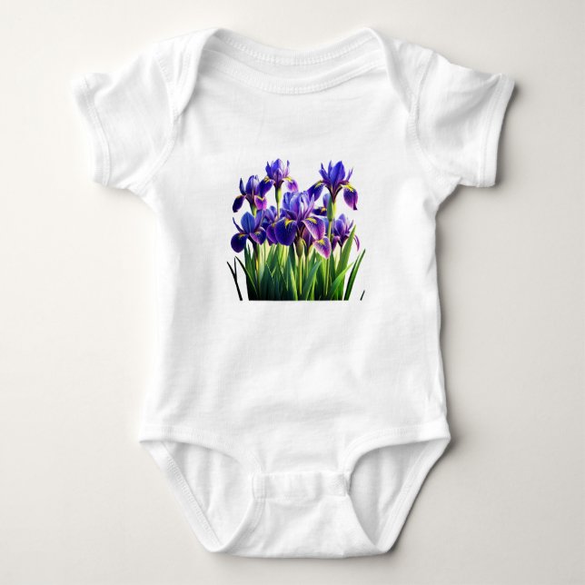 Lebhafte Iris blüht. Baby Strampler (Vorderseite)