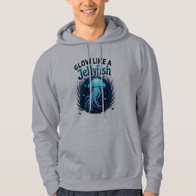 Lebhafte Jellyfish Inspirierte Motivierend Kunst Hoodie (Vorderseite)