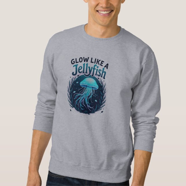 Lebhafte Jellyfish Inspirierte Motivierend Kunst Sweatshirt (Vorderseite)