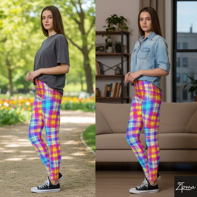 lebhafte, karierte Leggings (Von Creator hochgeladen)