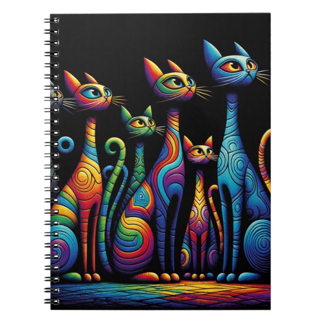 Lebhafte Katzen Notizblock (Vorderseite)