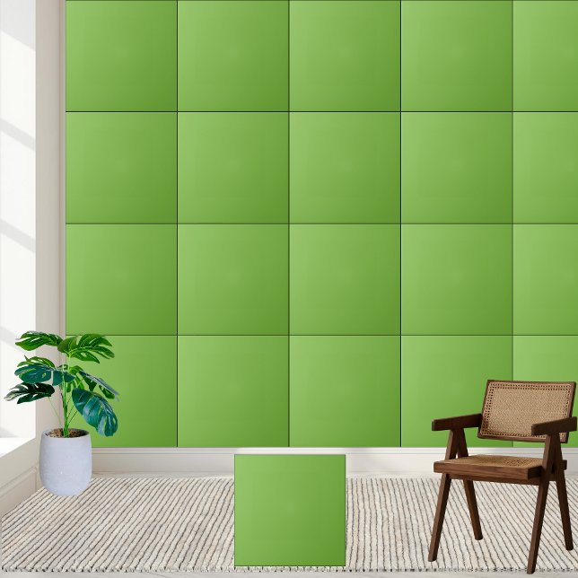 Lebhafte Keramik-Tile mit grüner Solid-Farbe Fliese (Vibrant Lime Green Solid Color Ceramic Tile)