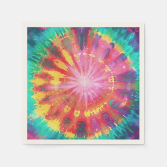Lebhafte Krawatte-Dye #1 Serviette (Vorderseite)