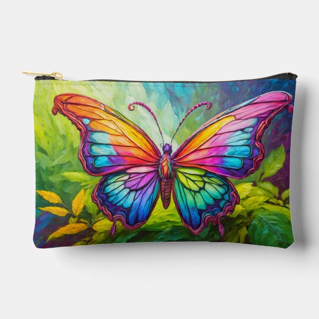 Lebhafte kreative Schmetterlingskunst Zubehörtasche (Vorderseite)