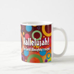 Lebhafte Kreise Rings Retro HALLELUJAH! Christlich Kaffeetasse