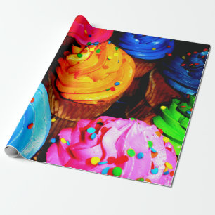 lebhafte Kuchen Geschenkpapier