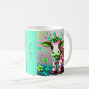 Lebhafte Kuh Diwali Dekorationen Kaffeetasse