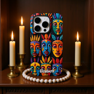 Lebhafte kulturelle Masken iPhone 16 Pro Hülle