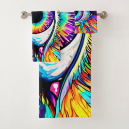 Lebhafte Kunst am Auge Badhandtuch Set