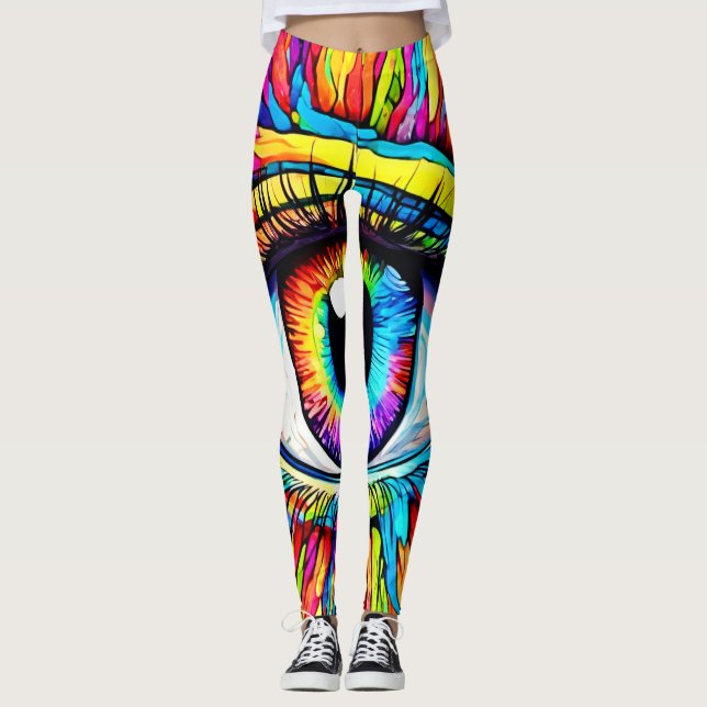Lebhafte Kunst am Auge Leggings (Vorderseite)