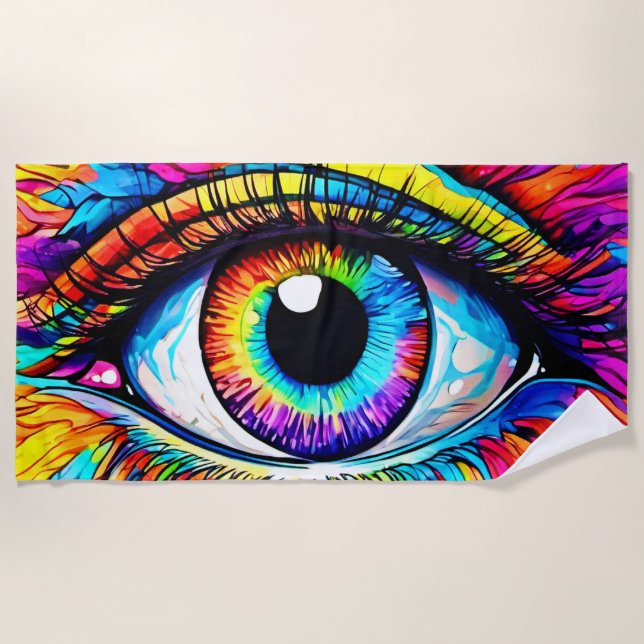 Lebhafte Kunst am Auge Strandtuch (Vorderseite)