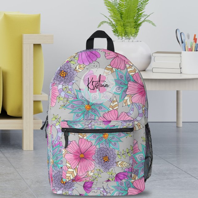 Lebhafte künstlerische Aquarellfarben und schwarze Bedruckter Rucksack (Von Creator hochgeladen)