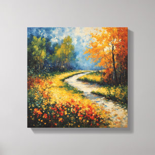 Lebhafte Landschaft des Blumenweges Leinwanddruck
