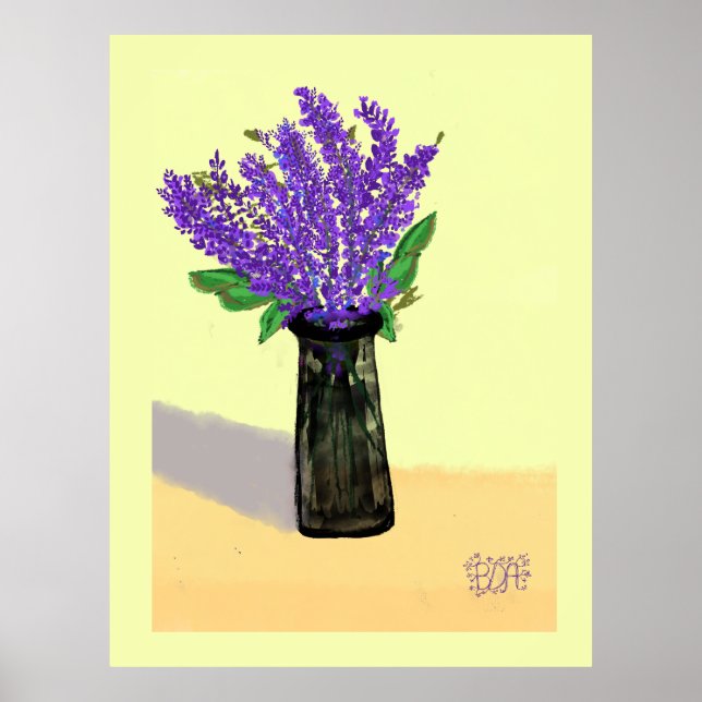 Lebhafte Lavendel-Blume, Inspirierte Natur Poster (Vorne)