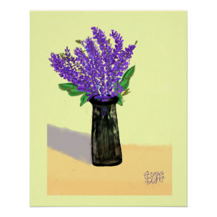 Lebhafte Lavendel-Blume, Inspirierte Natur Poster