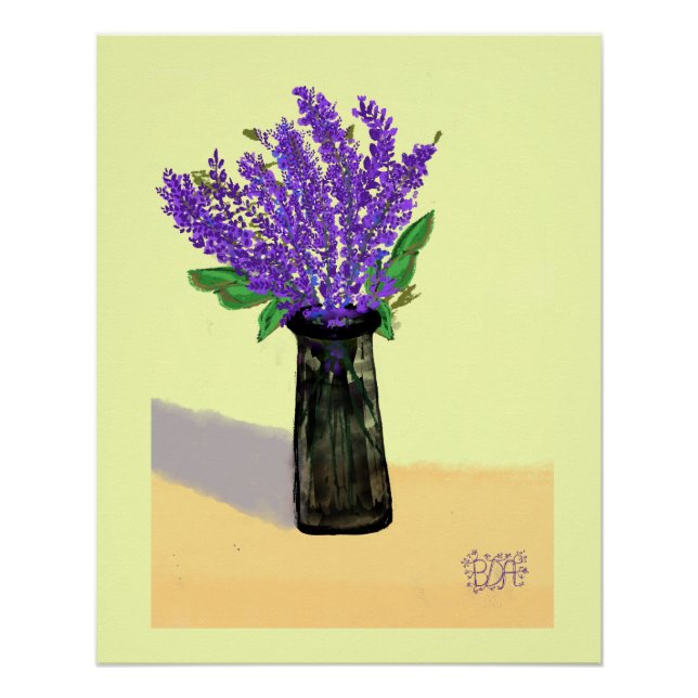 Lebhafte Lavendel-Blume, Inspirierte Natur Poster (Vorderseite)